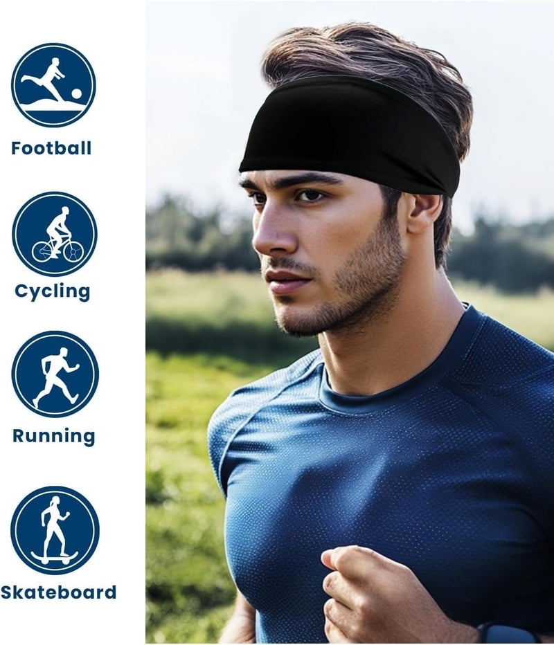 LECHI Sweat Headbands for Men,6 Pack Workout Sports Hairband for Gym, Ideal for Fitness,Running,Cycling,Hike - Image 4